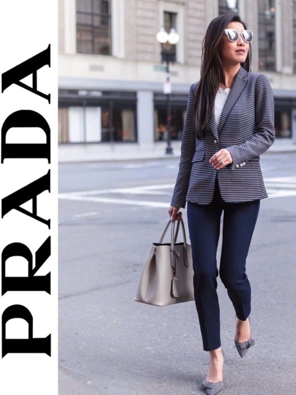 PRADA Zip Hem Skinny Leg Pants